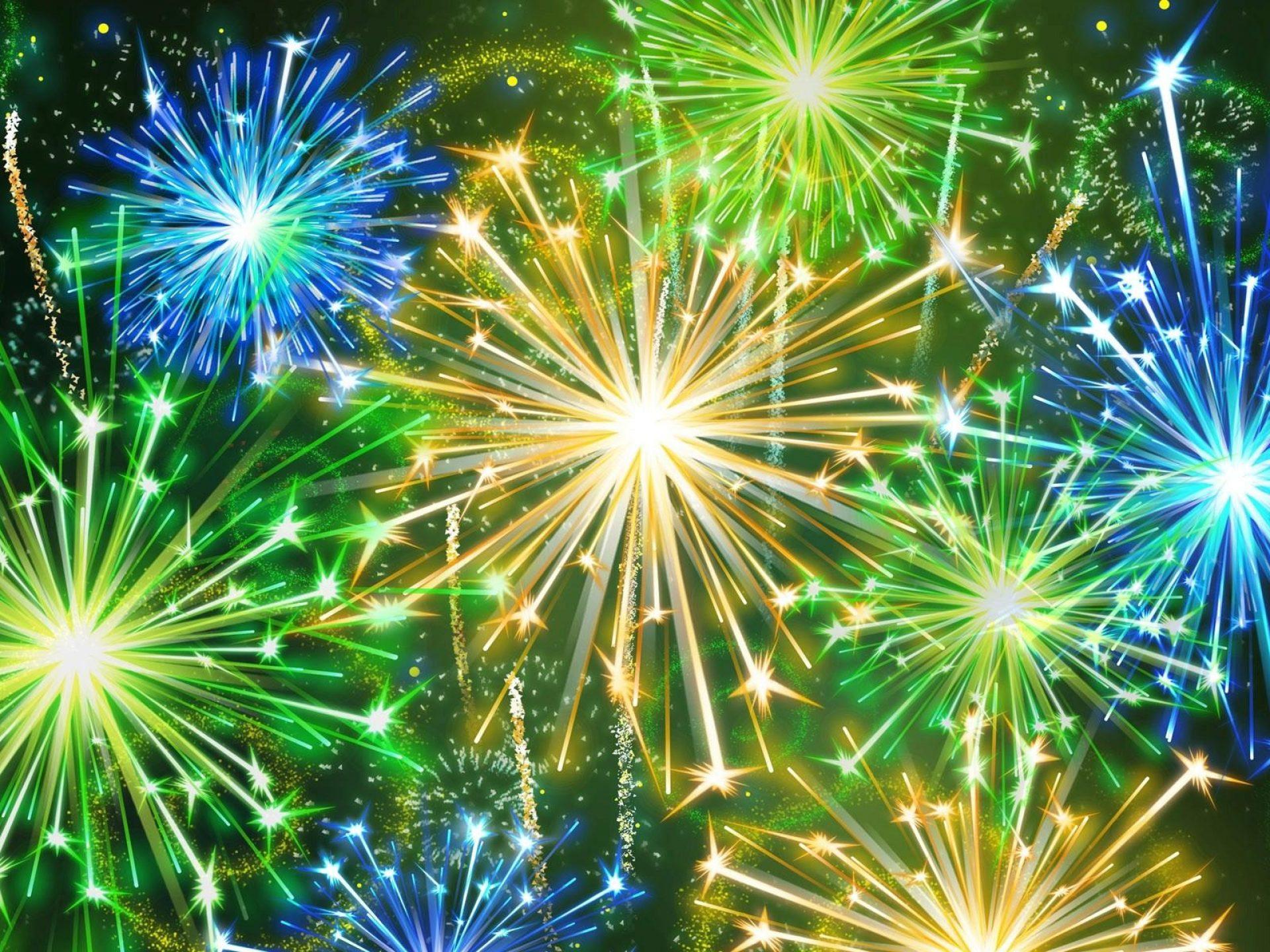1920x1440 Colorful Fireworks Yellow Green Blue Flash Desktop Wallpaper HD 3840x2400 :