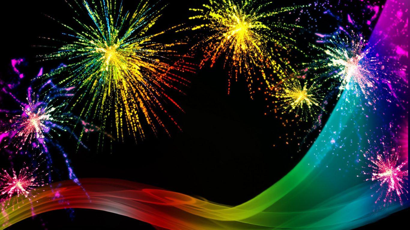1366x768 Rainbow Fireworks Celebration Colorful Abstract Image With High Resolution HD Wallpaper 1920x1080 :