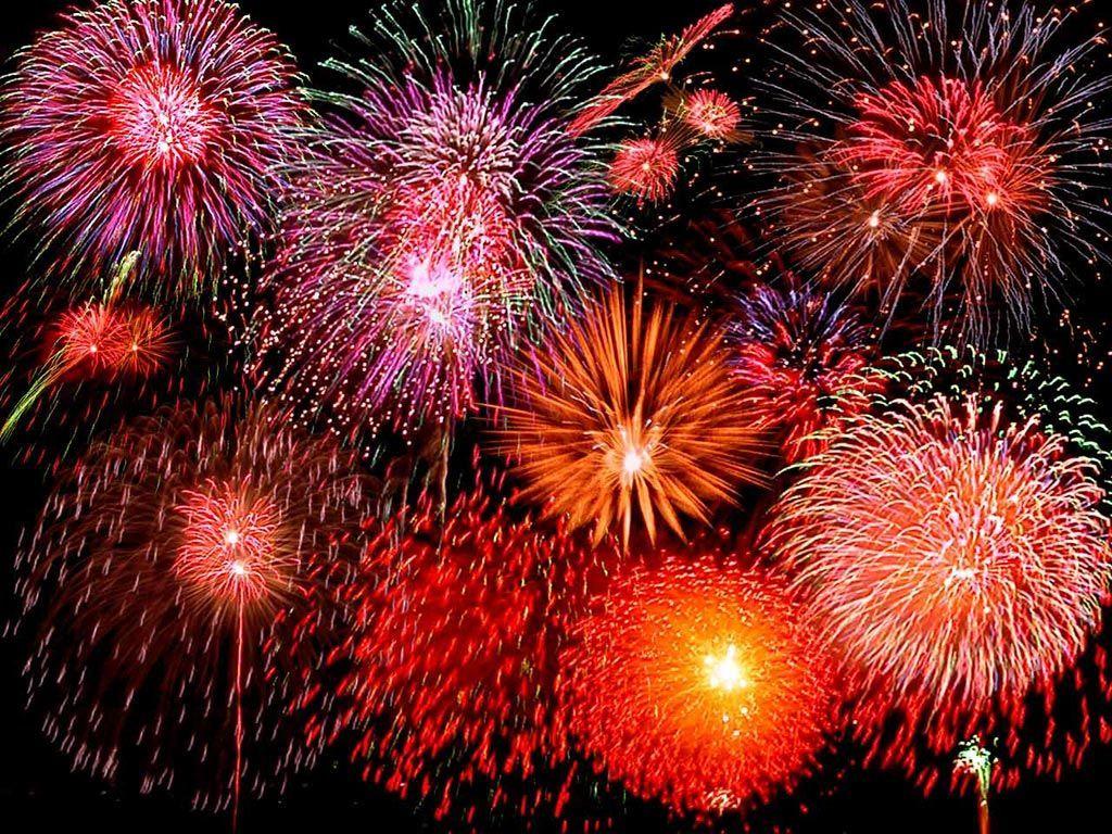 1024x768 Colorful Firework Wallpaper