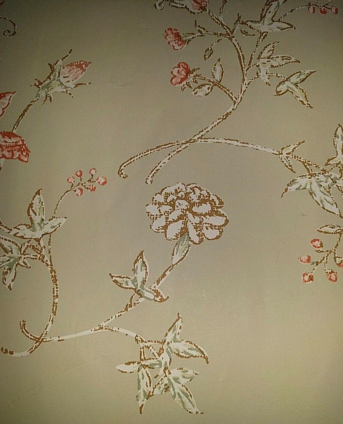 1151x1424 Vintage Wallpaper Floral Green French Country