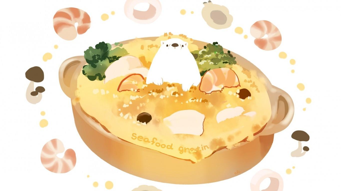 1366x768 Download 1366x768 Anime Food, Cute Animal, Polar Bear Wallpaper for Laptop, Notebook