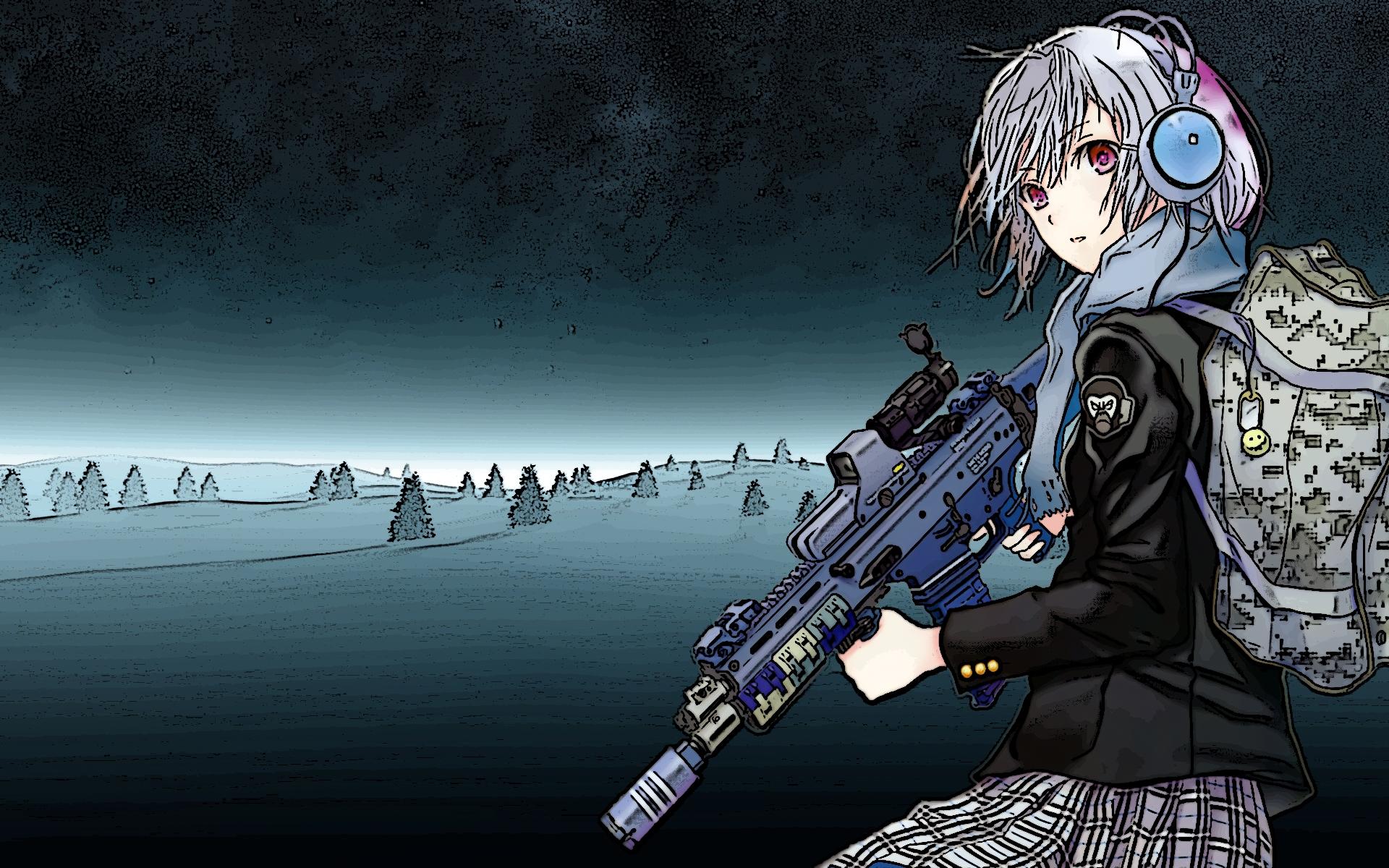 1920x1200 Anime Military Girl Wallpaper