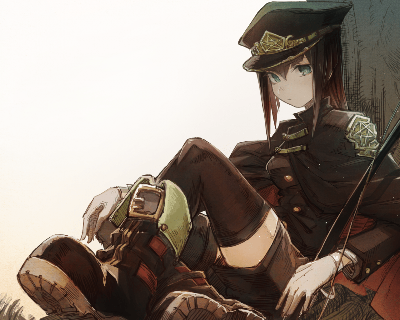 1280x1024 Cool Anime Girl Army