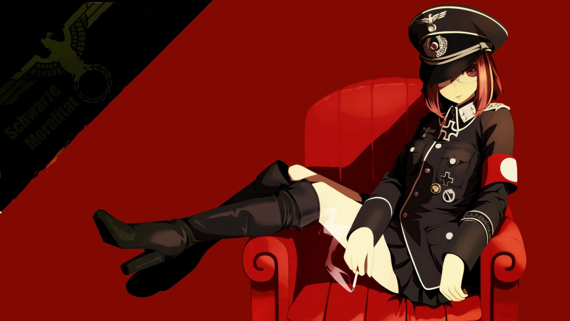 1920x1080 Anime Girl Military Uniform