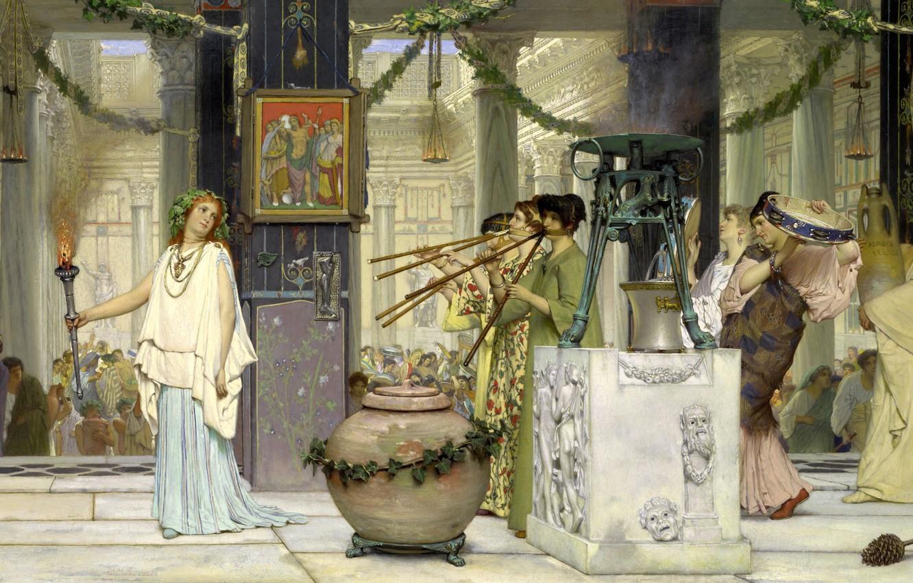 1332x850 Wallpaper Picture, History, Genre, Lawrence Alma Tadema, Lawrence Alma Tadema, The Grape Harvest Festival Image For Desktop, Section живопись