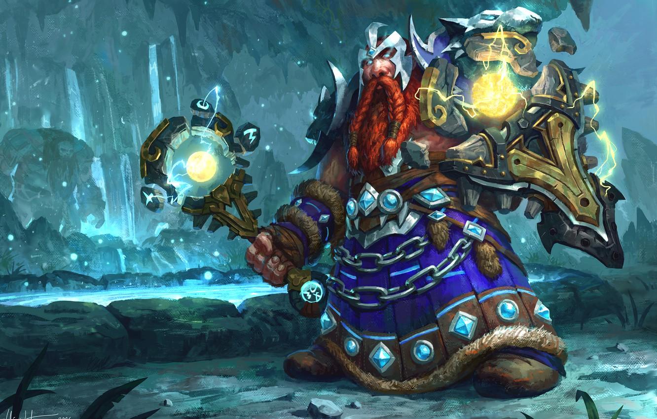 1332x850 Wallpaper World of Warcraft, Warcraft, Blizzard, Dwarf, wow, art, Legion, Shaman image for desktop, section игры