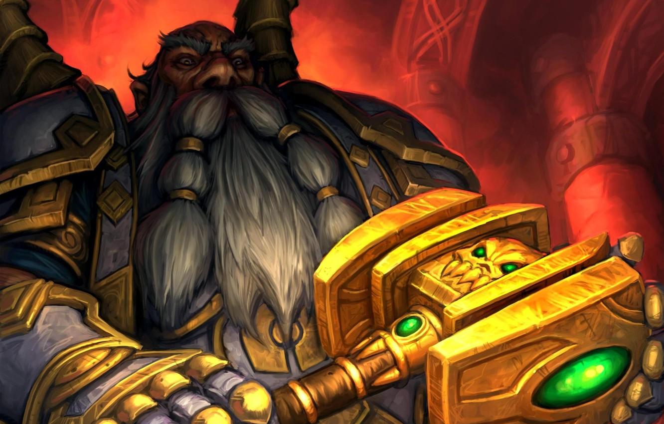 1332x850 Wallpaper map, hammer, art, WoW, World of Warcraft, dwarf, Hearthstone, Arsenal Judgement of light, Light's Justice image for desktop, section игры