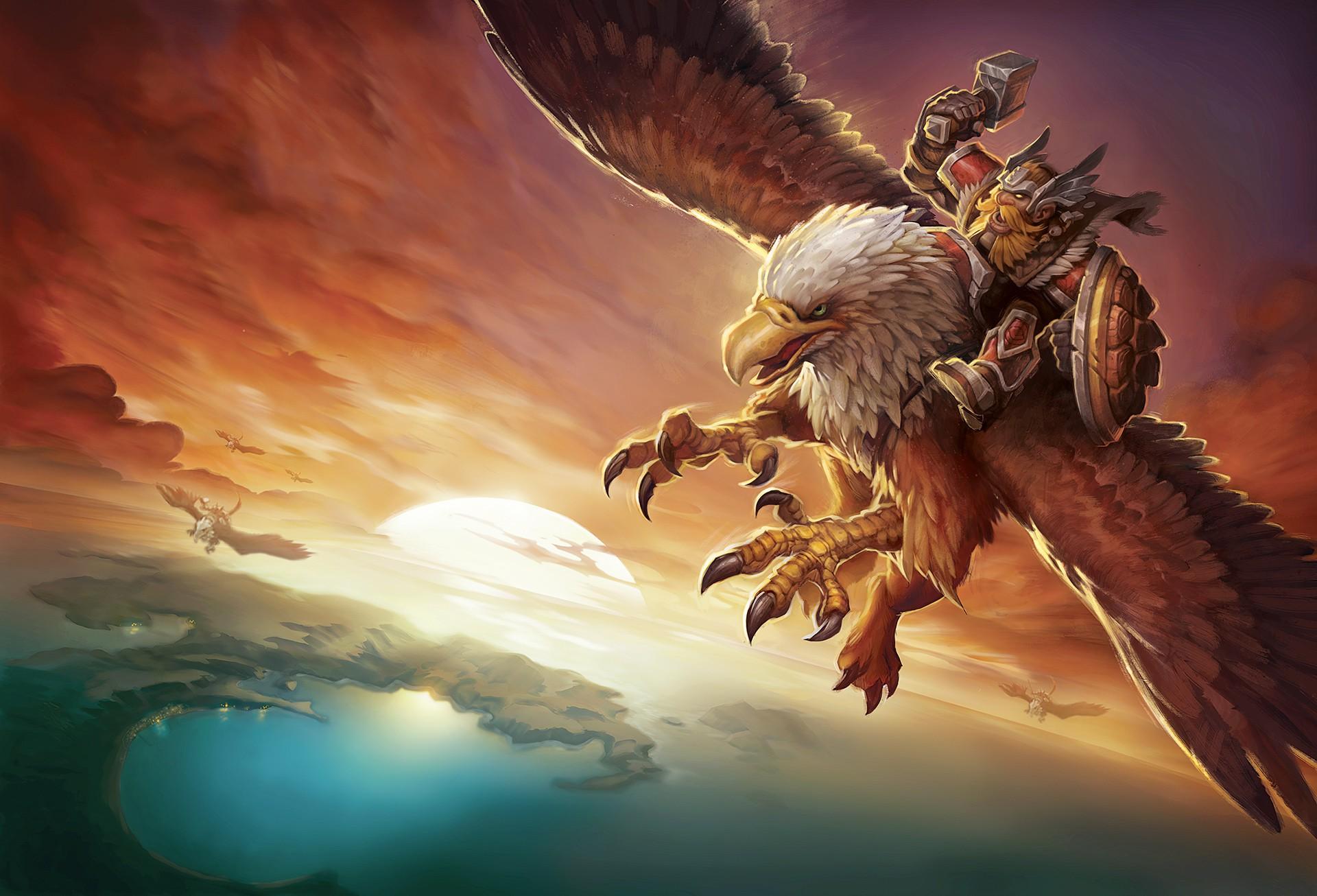 1920x1306 Artwork Dwarven Gryphon Rider. World of Warcraft. Cook and Becker