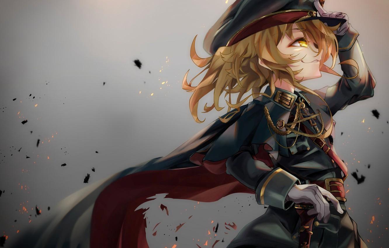 1332x850 Military Anime Girl Wallpaper