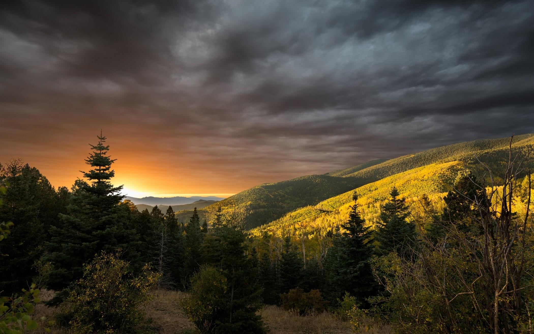Sunset Mountain Forest Desktop Wallpapers - Top Free Sunset Mountain