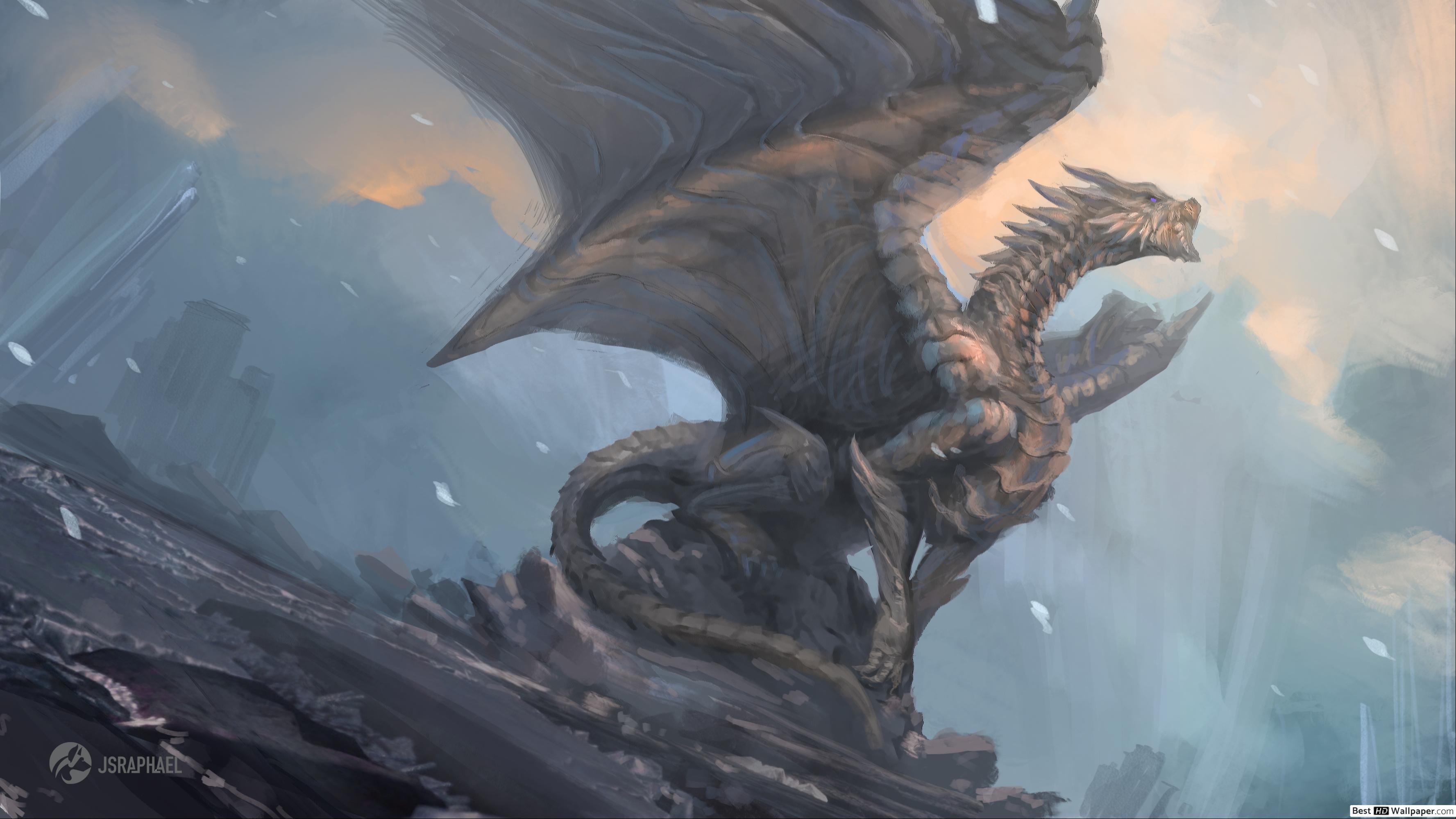 3554x1999 Dragon Mythical Creature HD wallpaper download