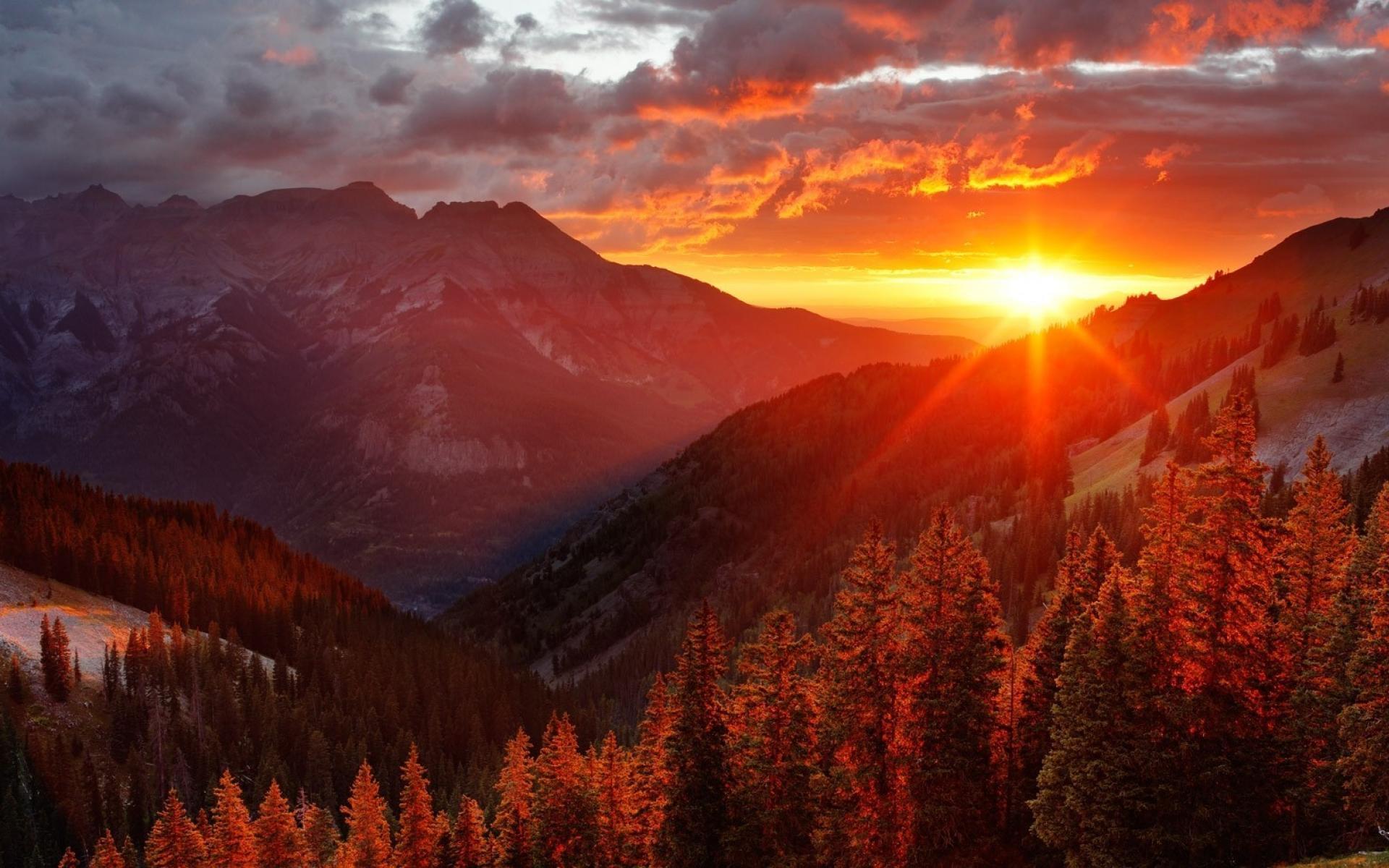 Sunset Mountain Forest Desktop Wallpapers Top Free Sunset Mountain Forest Desktop Backgrounds