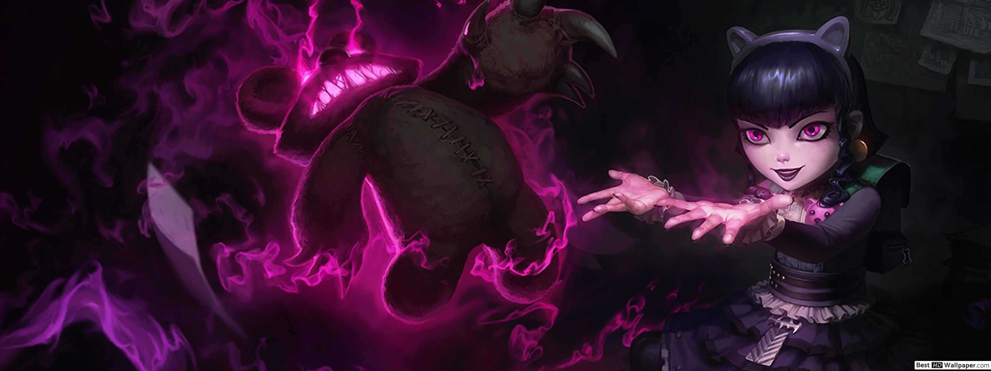 3360x1260 Goth 'Annie' Splash Art of Legends (LOL) HD wallpaper download
