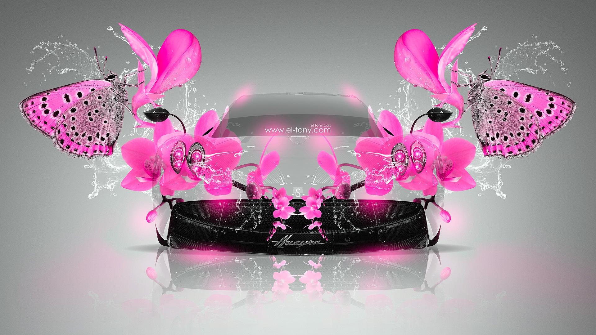1920x1080 Crystal Pink Wallpaper Butterfly