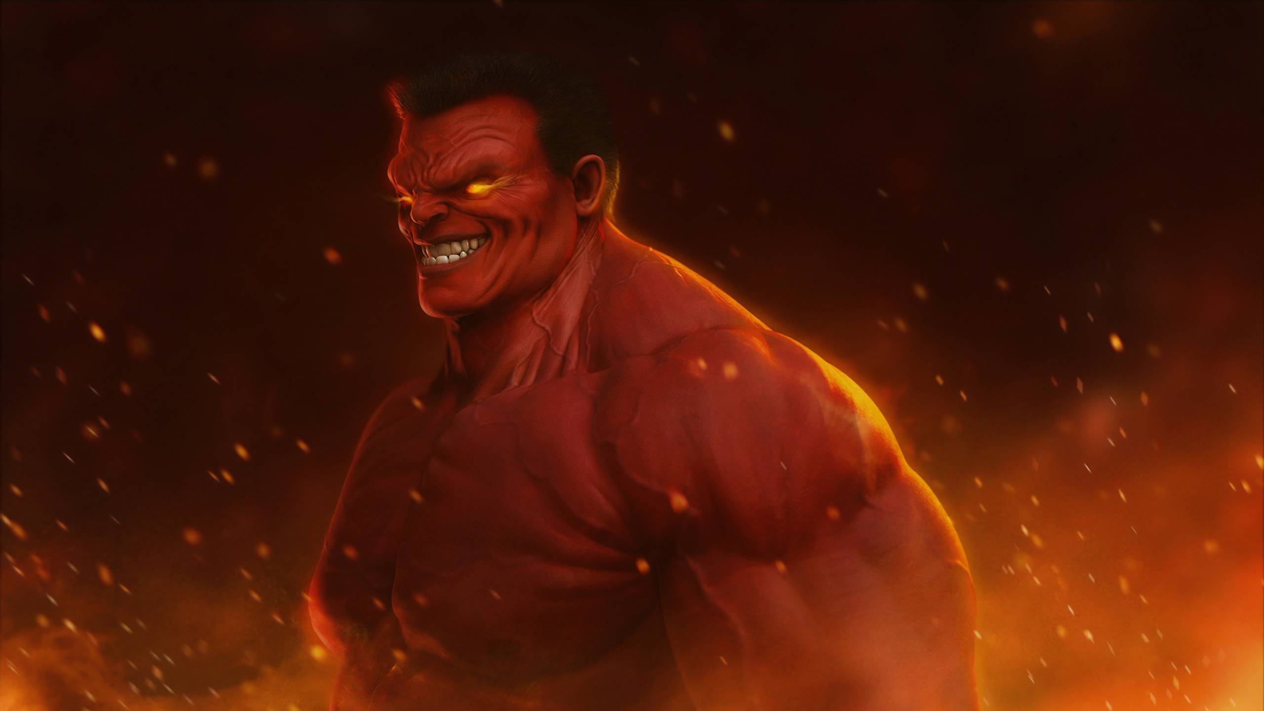 2560x1440 Marvel Red Hulk Art 4K 1440P Resolution Wallpaper, HD Superheroes 4K Wallpaper, Image, Photo and Background