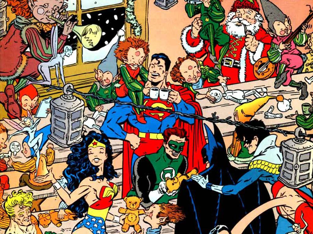 1024x768 Dc Comics iPad Wallpaper Christmas With The Super Heroes HD Wallpaper