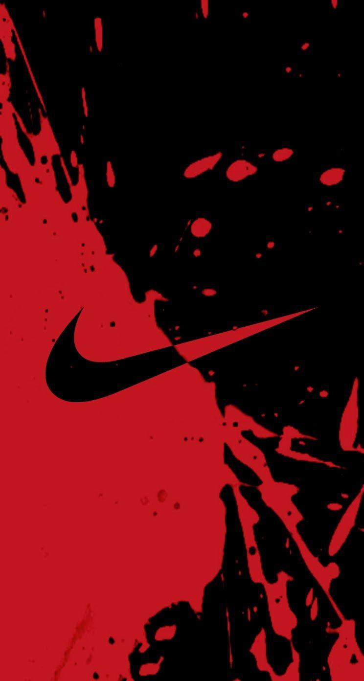 744x1392 Blue and Black Nike Wallpaper