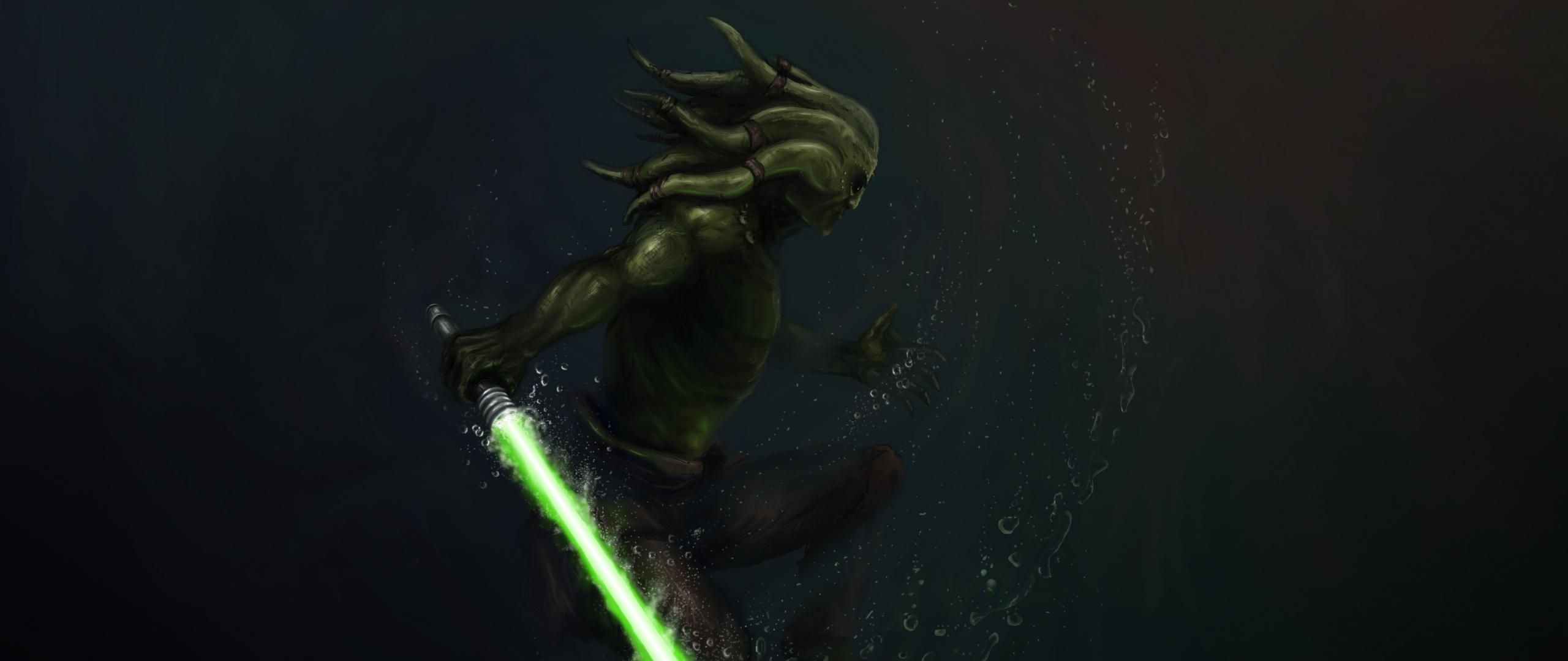 2560x1080 Download 2560x1080 wallpaper dark, kit fisto, star wars, video game, minimal, dual wide, widescreen, 2560x1080 HD image, background, 16479