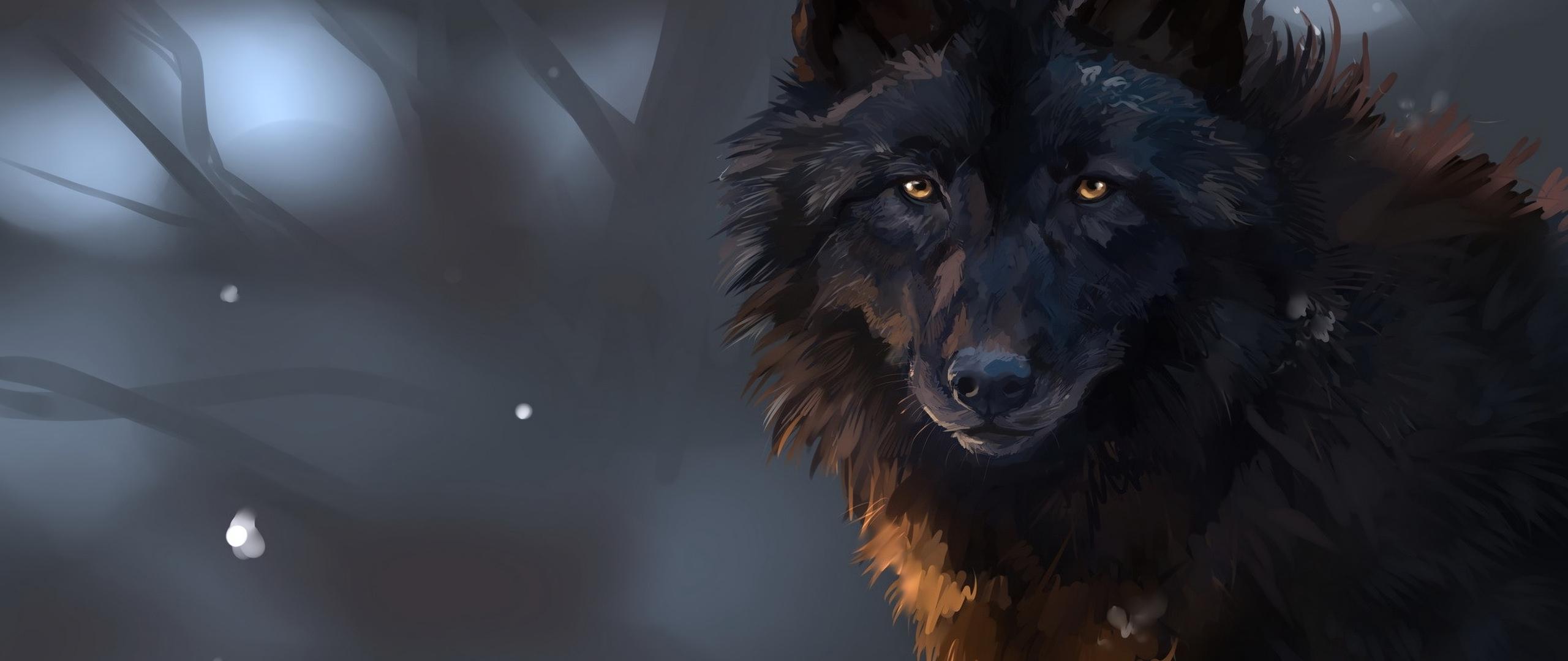 2560x1080 Wolf Art Wallpaper HD Wallpaper