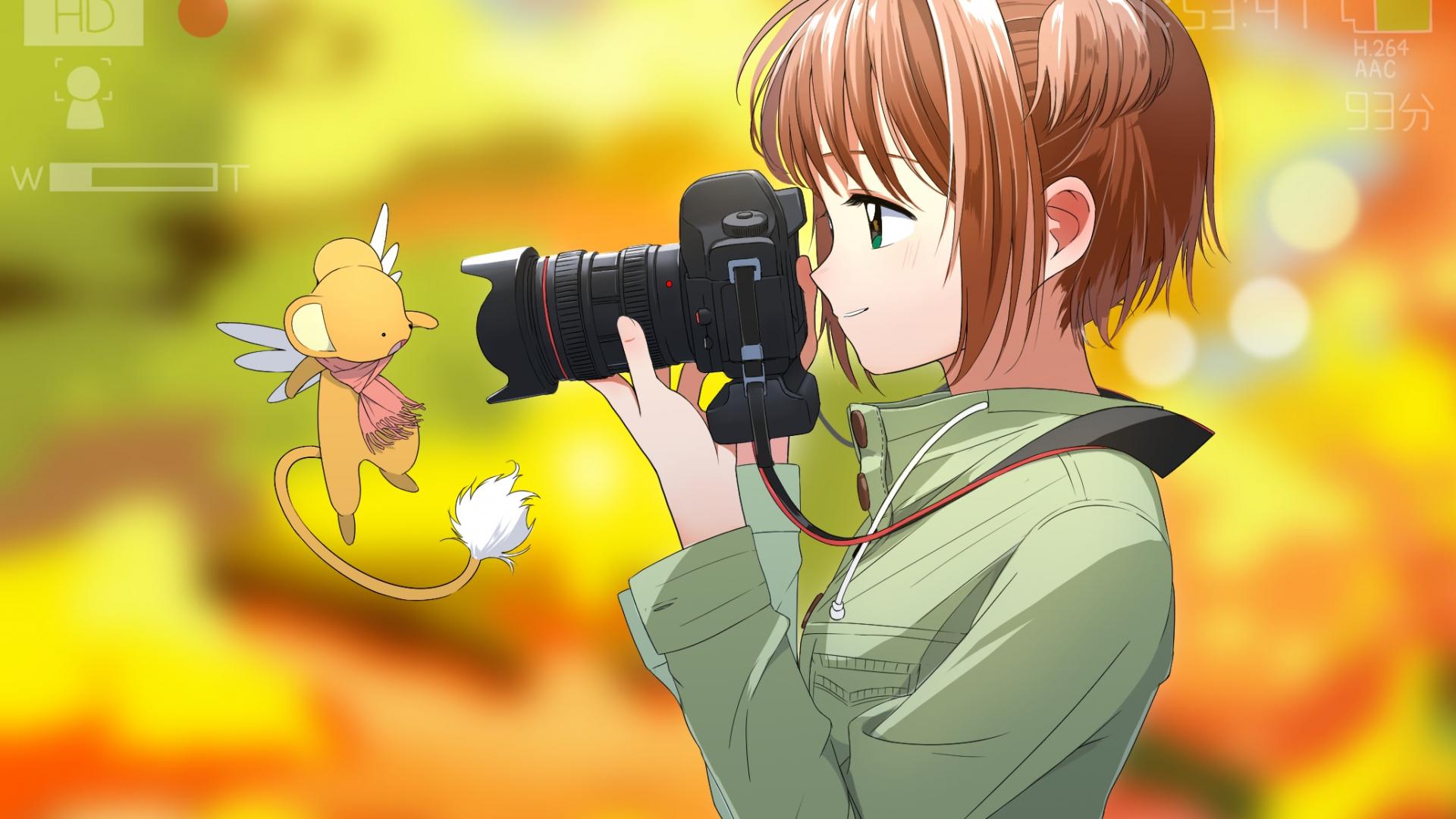 1920x1080 Desktop Wallpaper Blonde Anime Girl, Taking Photo, Sakura Kinomoto, Cardcaptor Sakura, HD Image, Picture, Background, Xpv62y