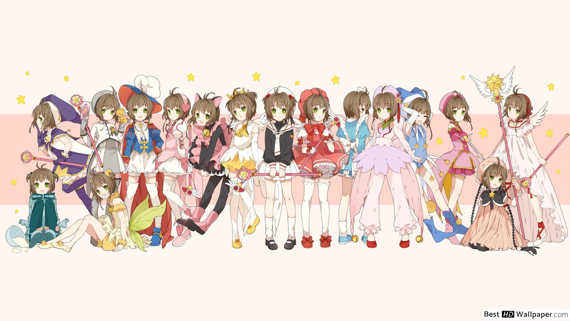 1920x1080 Cardcaptor sakura kinomoto's outfits HD wallpaper download