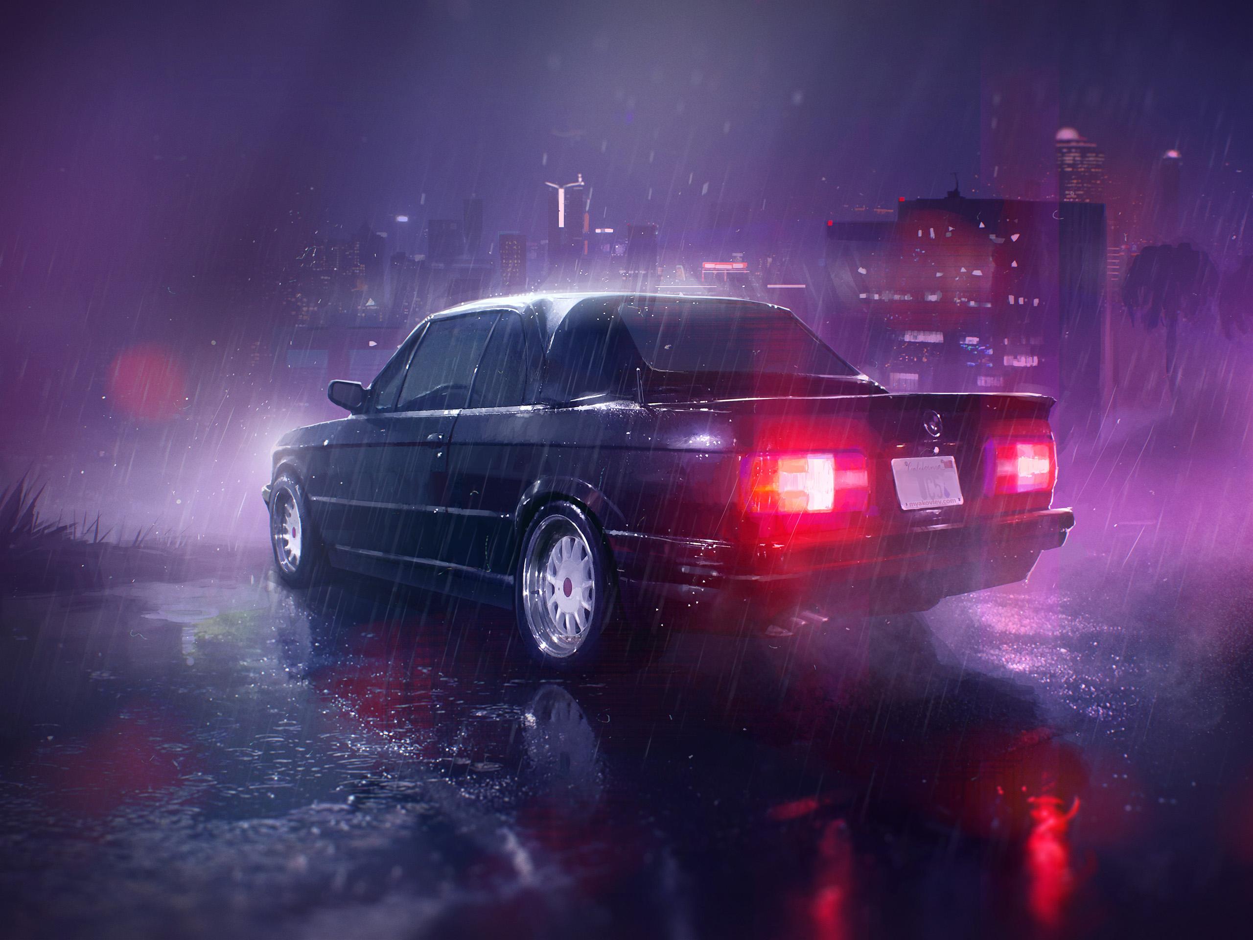 2560x1920 Car Raining Night 2560x1600 Resolution HD 4k Wallpaper, Image, Background, Photo and Picture