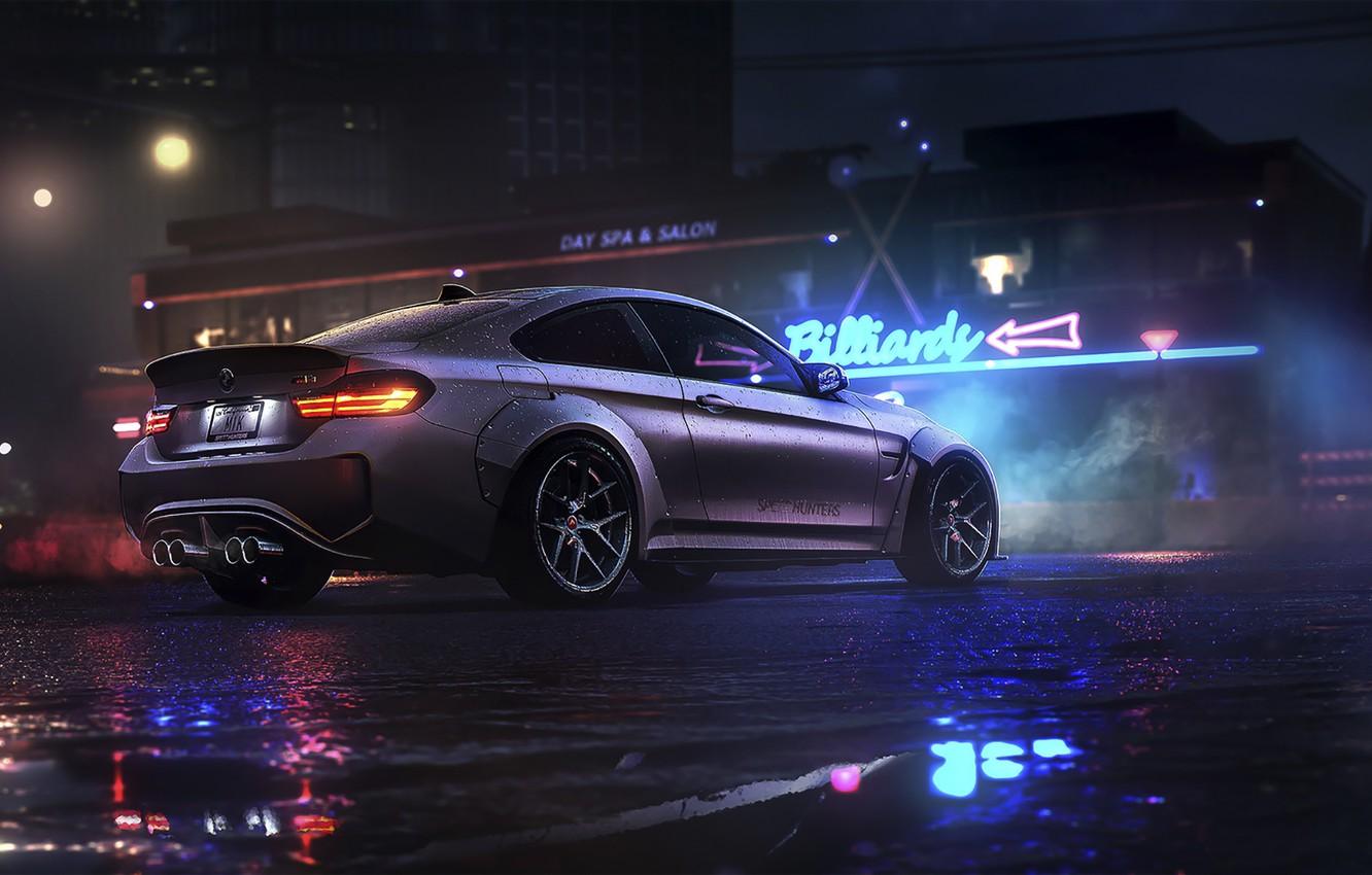 1332x850 Wallpaper BMW, Dark, Car, Night, Rain, Sport, Rear image for desktop, section bmw