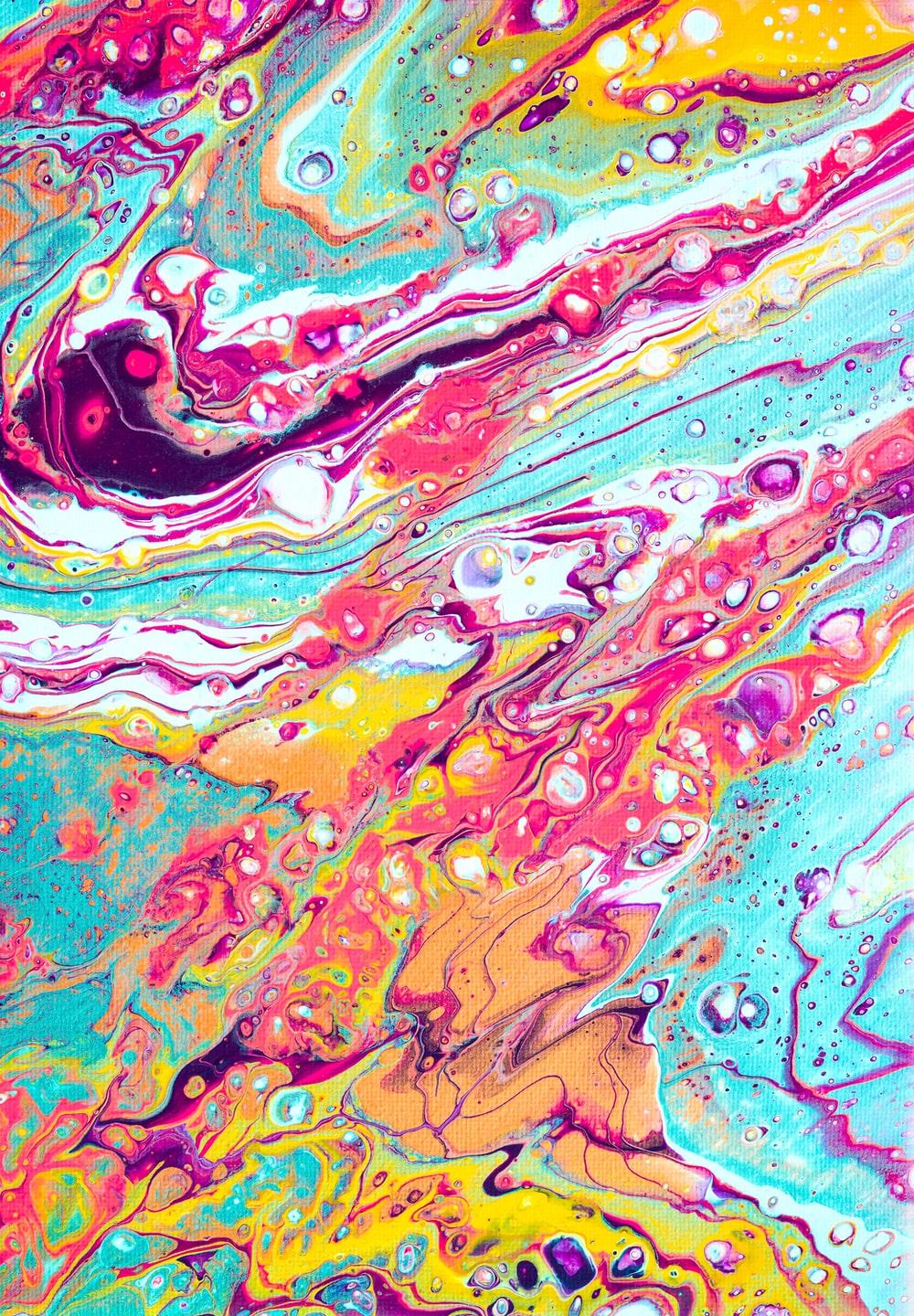1000x1440 blue red and yellow abstract painting photo