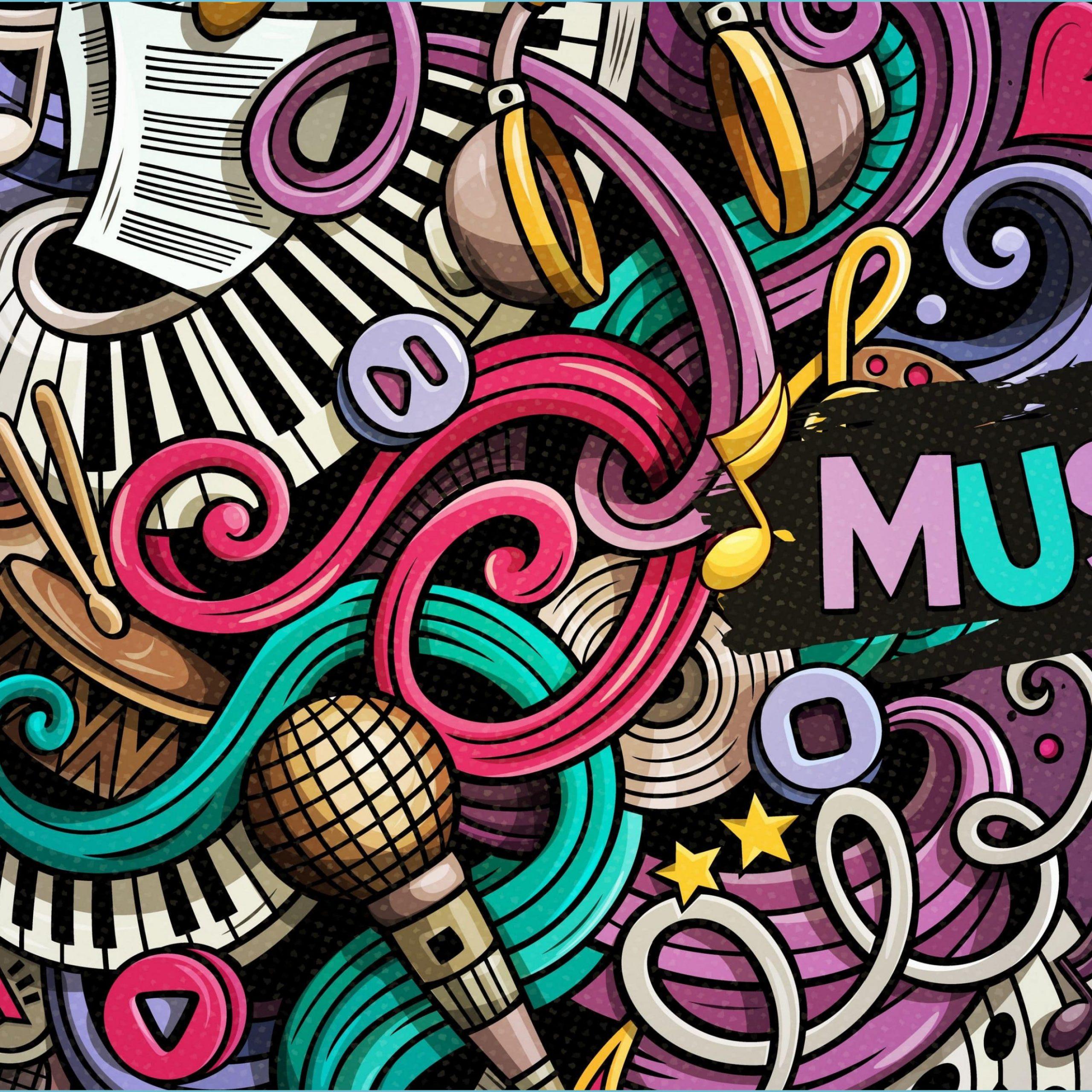 2560x2560 Doodle Music Wallpaper Free HD Wallpaper