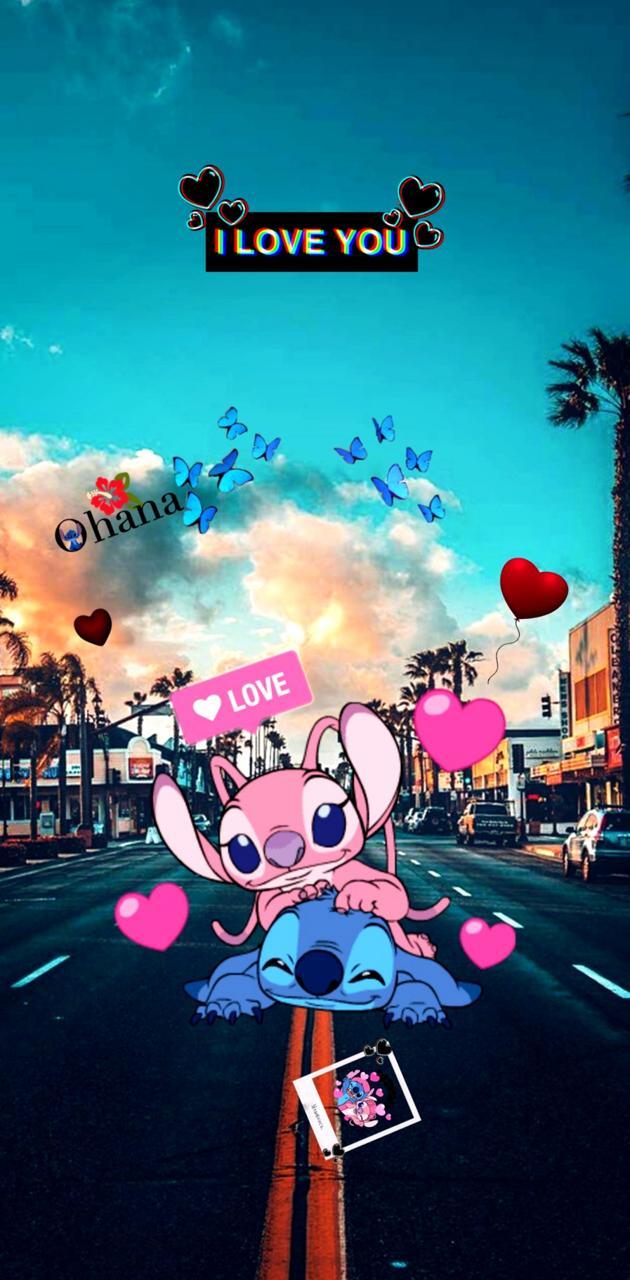 630x1280 Stitch and Angel wallpaper