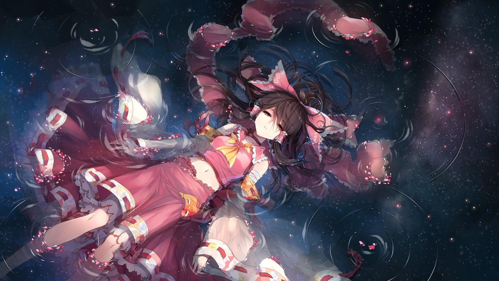 1600x900 Hakurei reimu kieta touhou water wallpaperx900