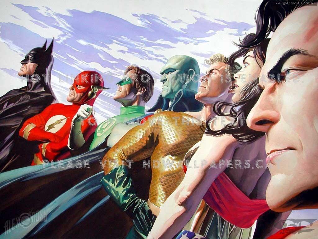1024x768 jla by alex ross superman batman green