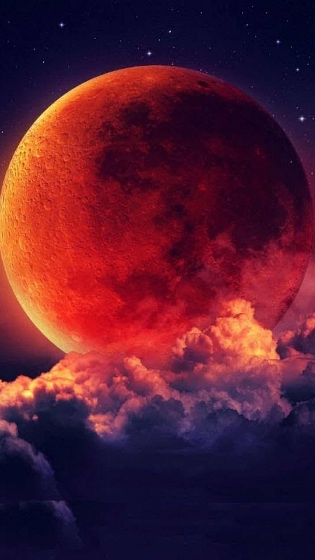 1080x1920 Red Moon Wallpaper