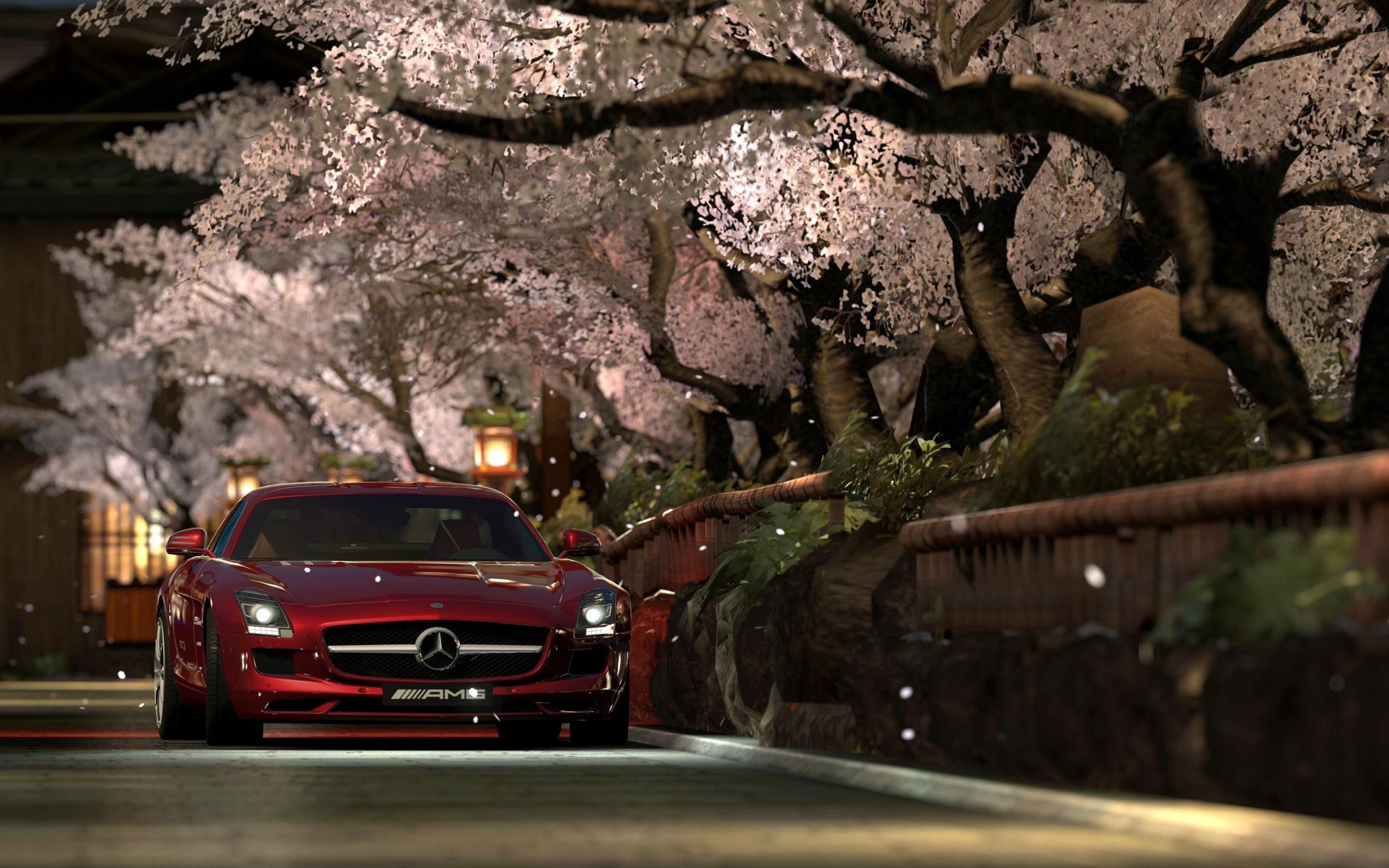 2880x1800 Mercedes Benz Sls Amg Red Night MacBook Air Wallpaper Download