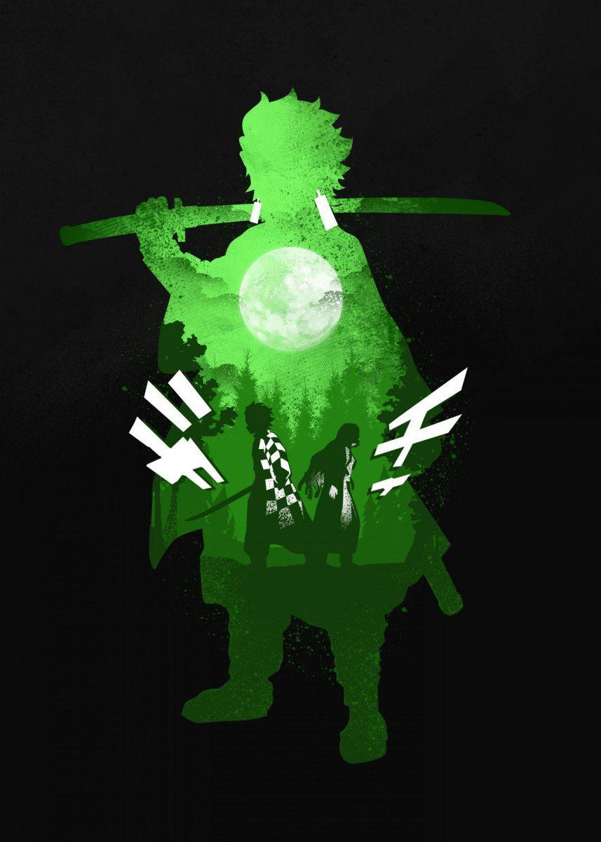 857x1200 Tanjiro Kamado' Metal Poster Print Twenty. Displate. Anime background, Anime demon, Anime wallpaper