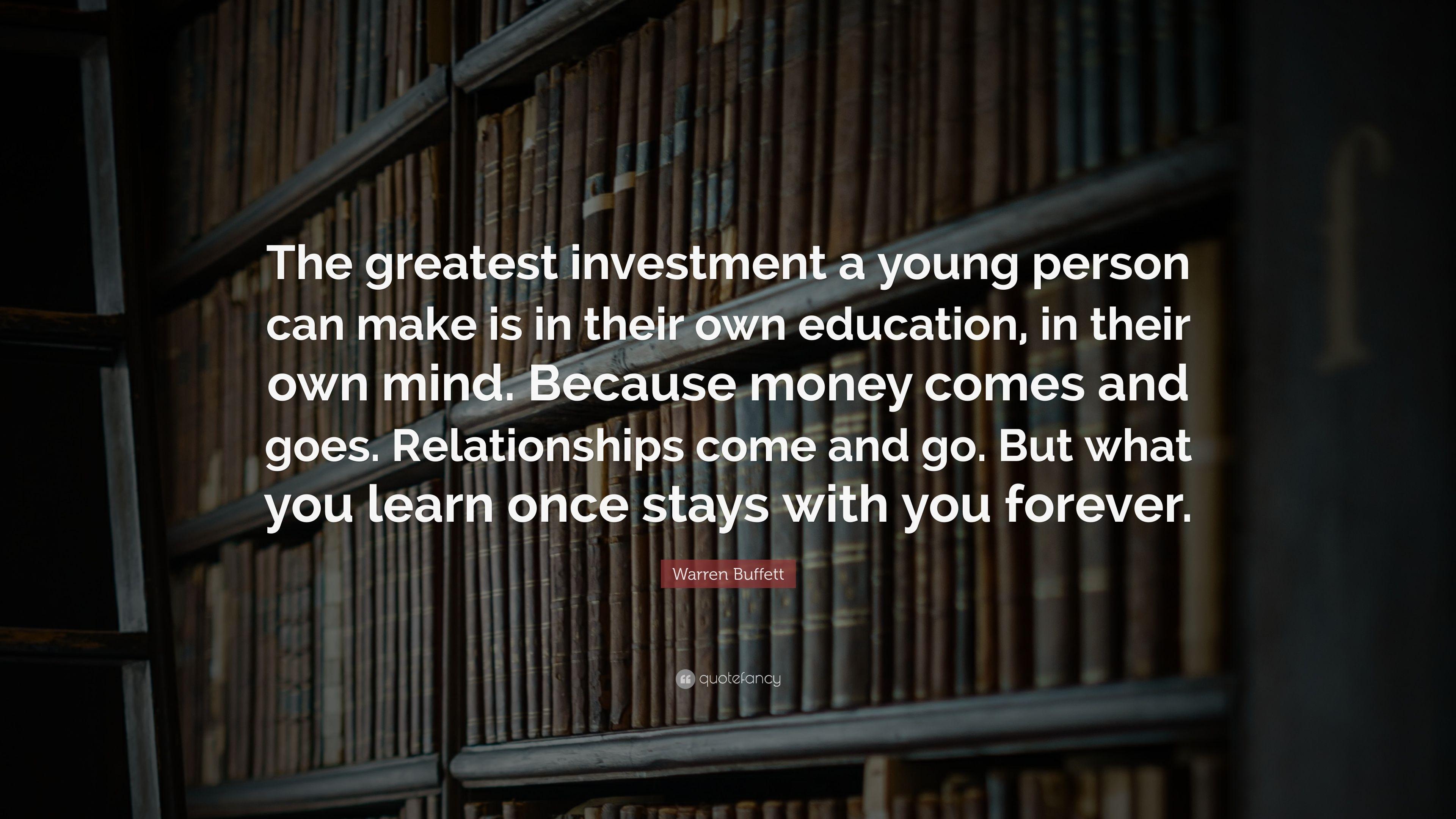 3840x2160 Warren Buffett Quote: “The greatest investment a young