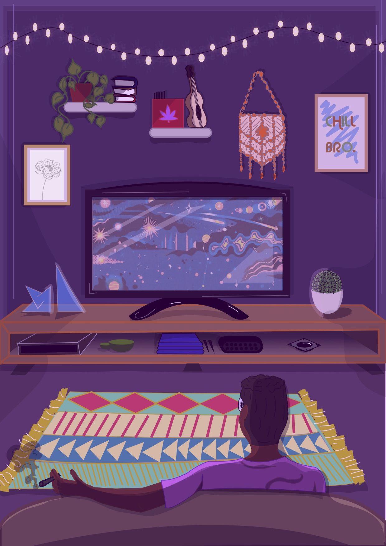 1240x1753 Lonely stoner. Aesthetic room, Illustration, Artwork