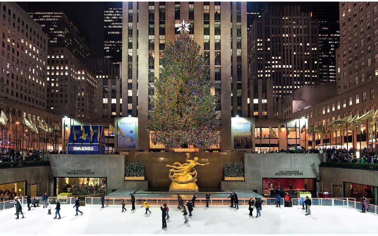 1280x800 Times Square Christmas Tree Wallpaper