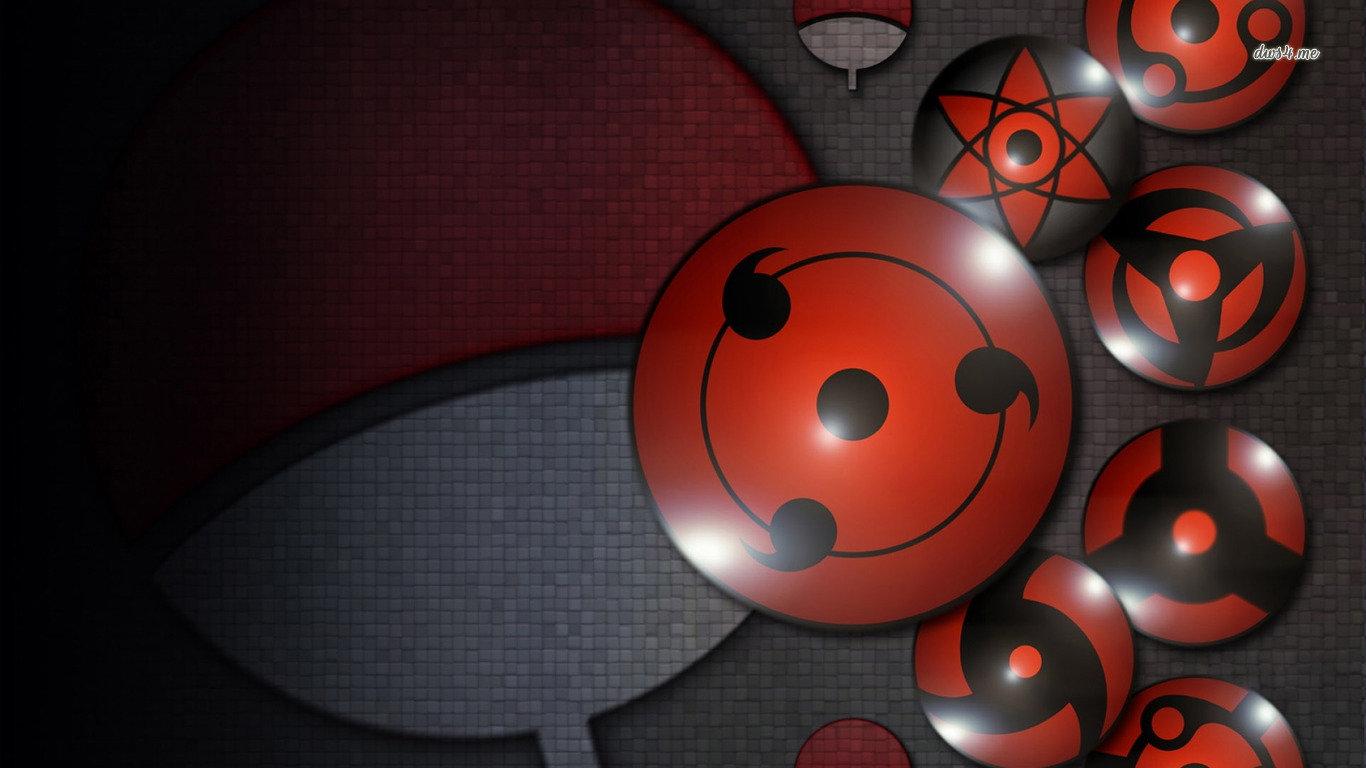 1366x768 Sharingan (Naruto) wallpaper HD for desktop background
