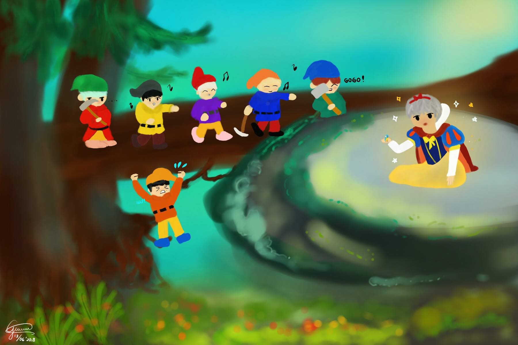 1800x1200 BTS GOGO Fanart. K POP SHIP Amino