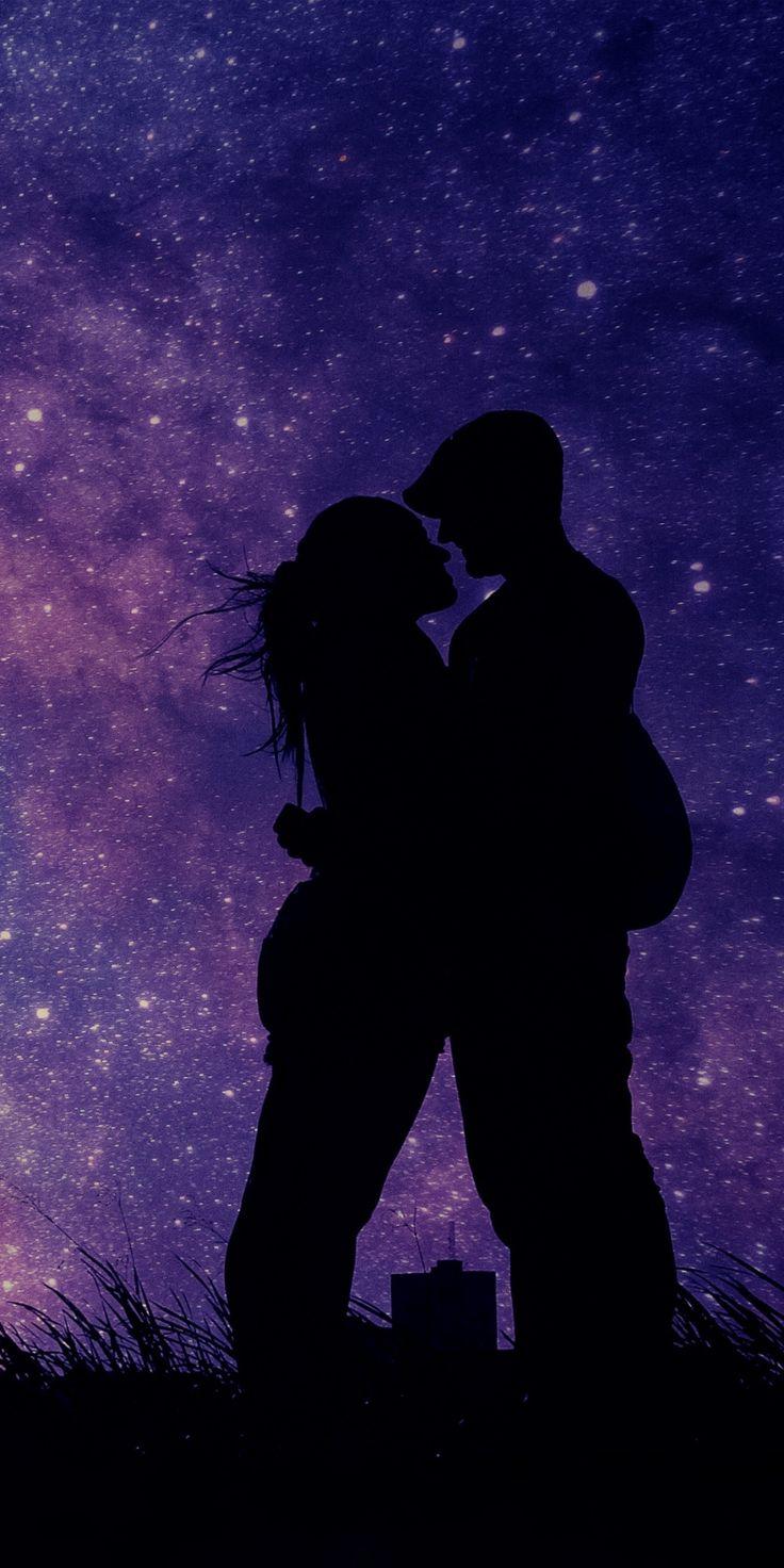 736x1472 Couple, romantic night, love, silhouette, art, 1080x2160 wallpaper. Love wallpaper background, Romantic wallpaper, Love couple wallpaper