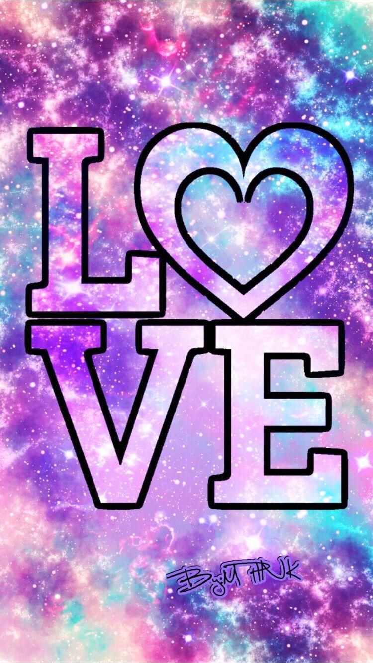 750x1334 Love Purple Galaxy Wallpaper