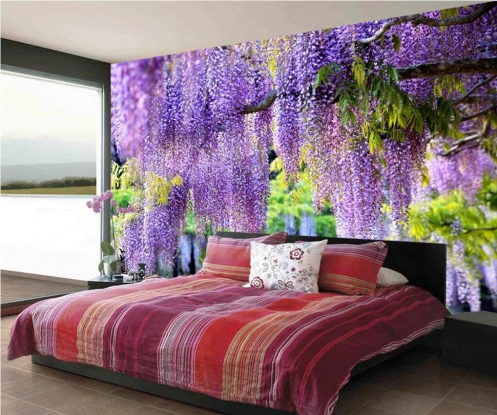 1000x835 beibehang Mural Custom Size Background Photography Purple Flower Vine Romance Wall Wallpaper for Living Room Decor Painting. wallpaper for living room. wall wallpaperwallpaper for