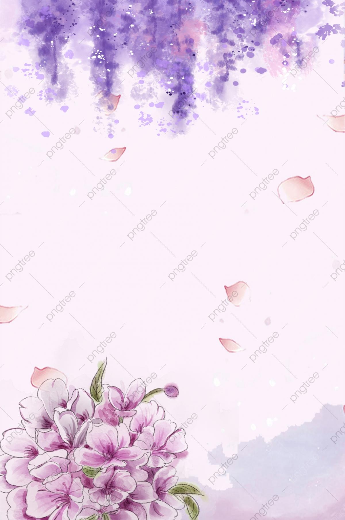 1200x1807 Light Purple Flowers H5 Background Wallpaper Image For Free Download