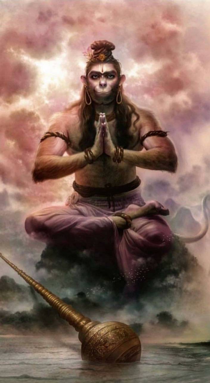 705x1280 Hanuman Meditation Wallpaper