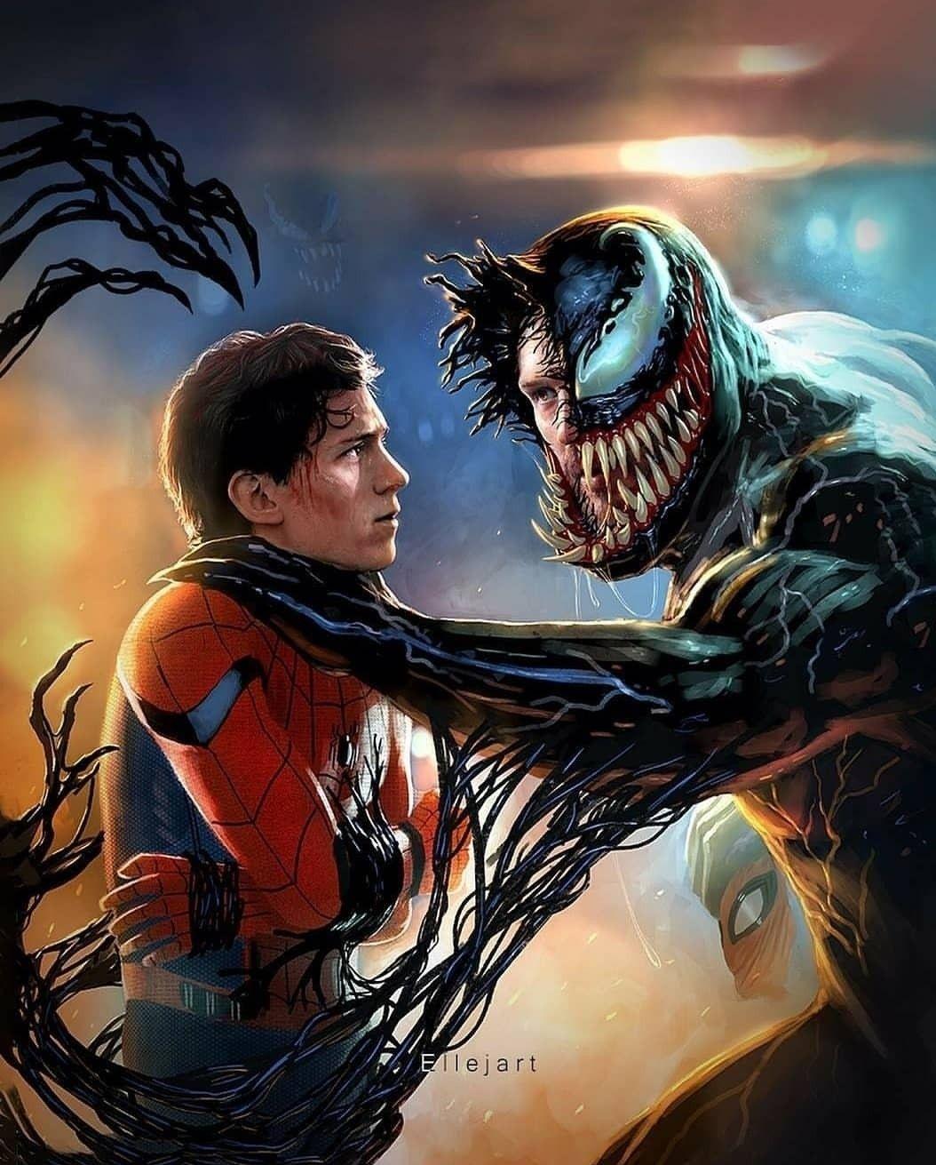 1054x1311 Spiderman Meets Venom 2. Venom spiderman, Marvel venom, Marvel spiderman