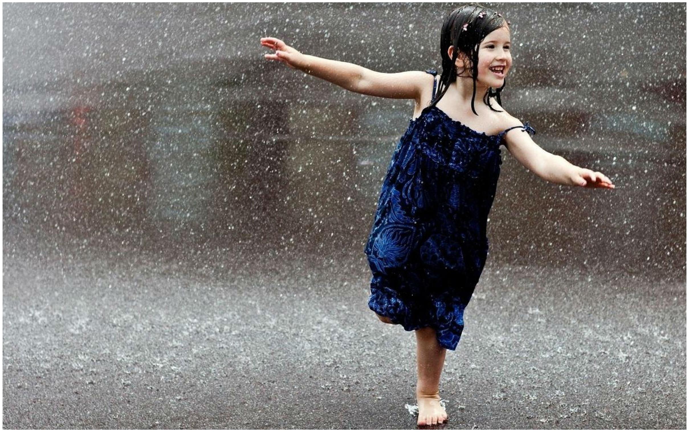 2418x1516 Image For Cute Baby Girl Dance Hq Wallpaper Baby In Rain