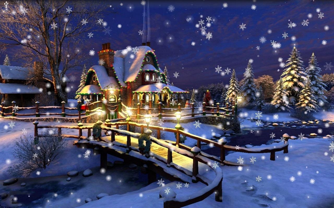 1280x800 Snowfall Wallpaper Download