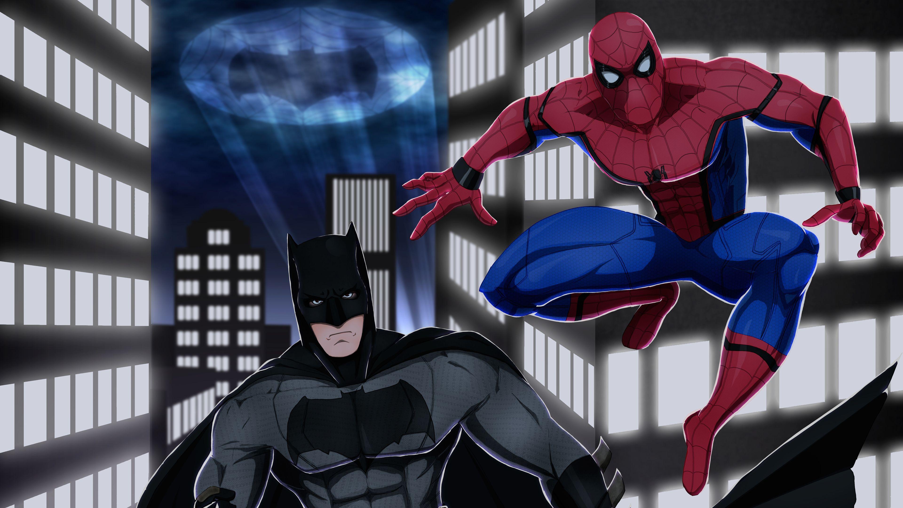 3840x2160 Protectors Of The City 4k superheroes wallpaper, spiderman wallpaper, hd- wallpaper, digital art wallpaper,. Batman wallpaper, Superhero, Spiderman