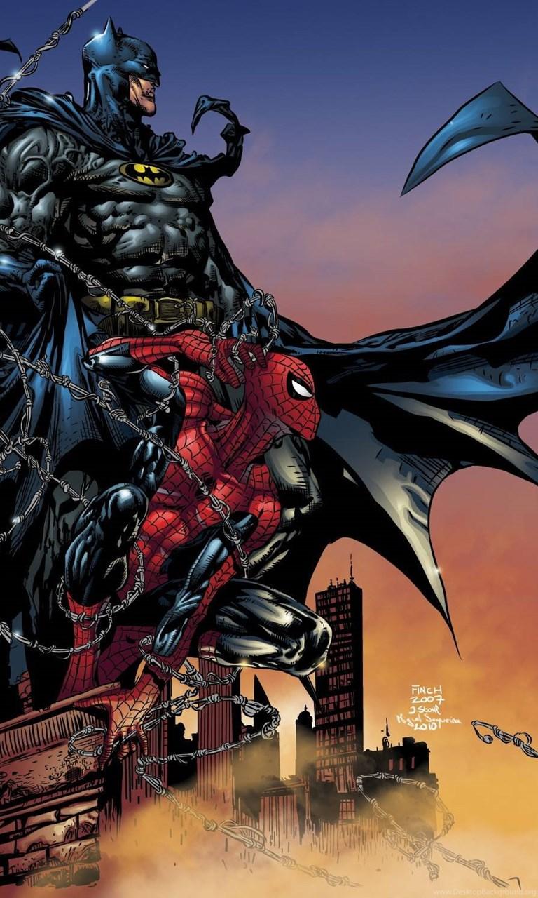 768x1280 Spiderman And Batman Wallpaper Desktop Background